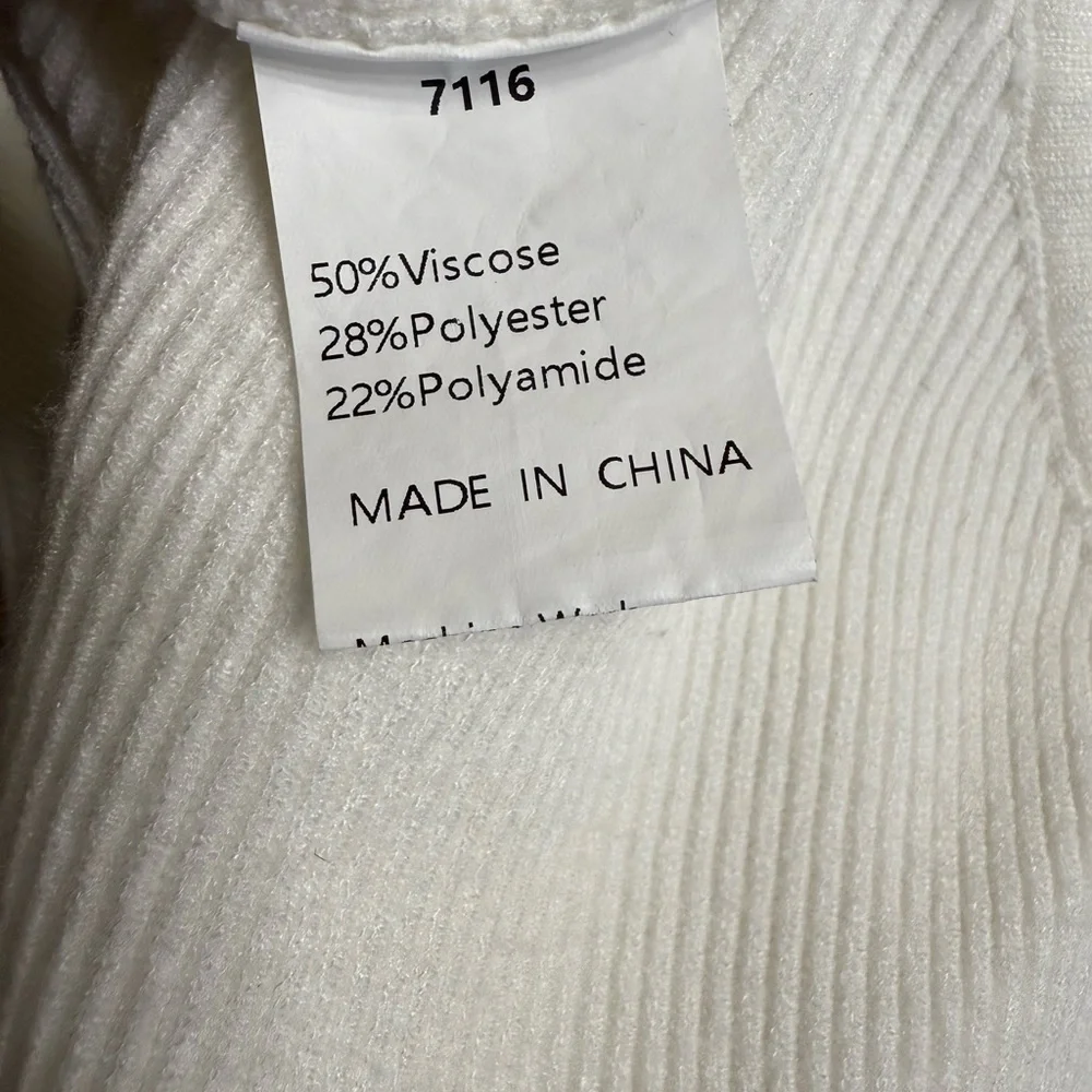 FASHION Elegant White Women's Wide Crew Neck Sweater - Picture 5 of 5